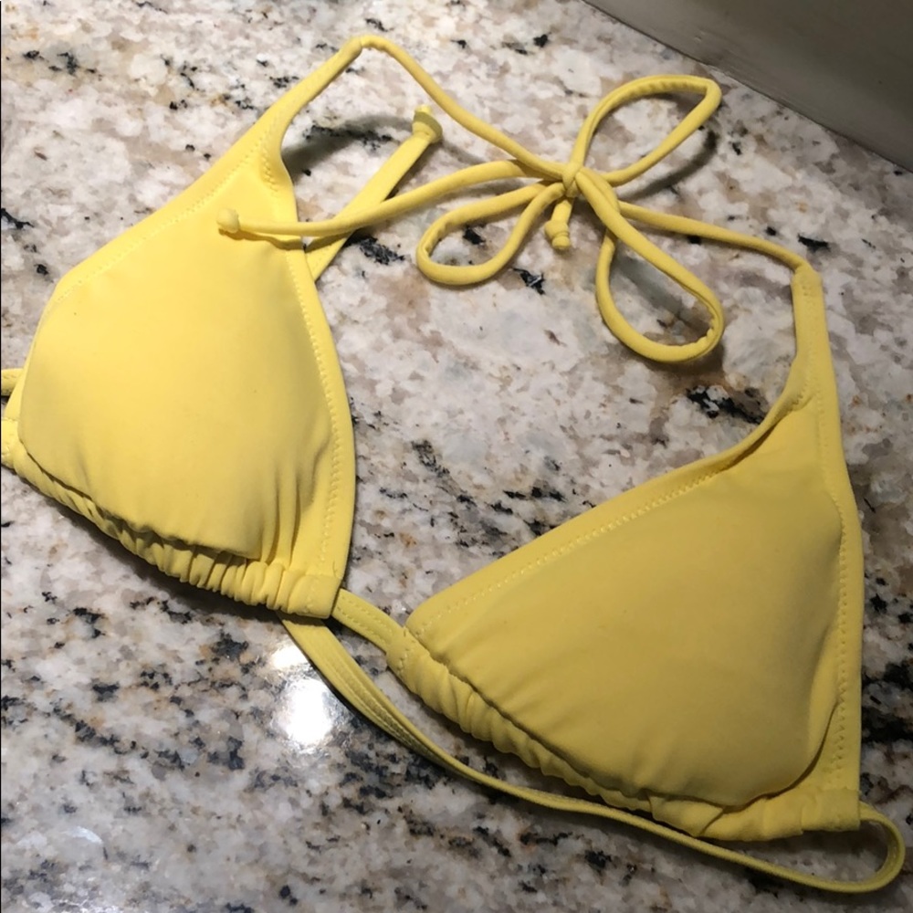 Bright Yellow triangle bikini top - XS